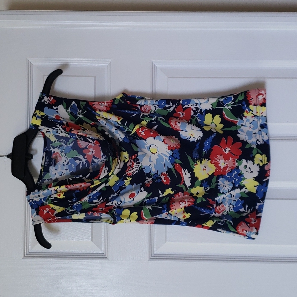 Chaps Floral Sleeveless Cowlneck Blouse